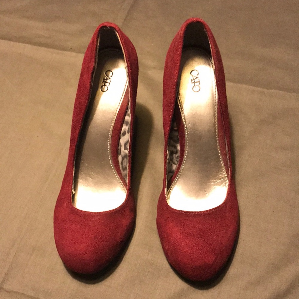 Maroon Suede Wedges